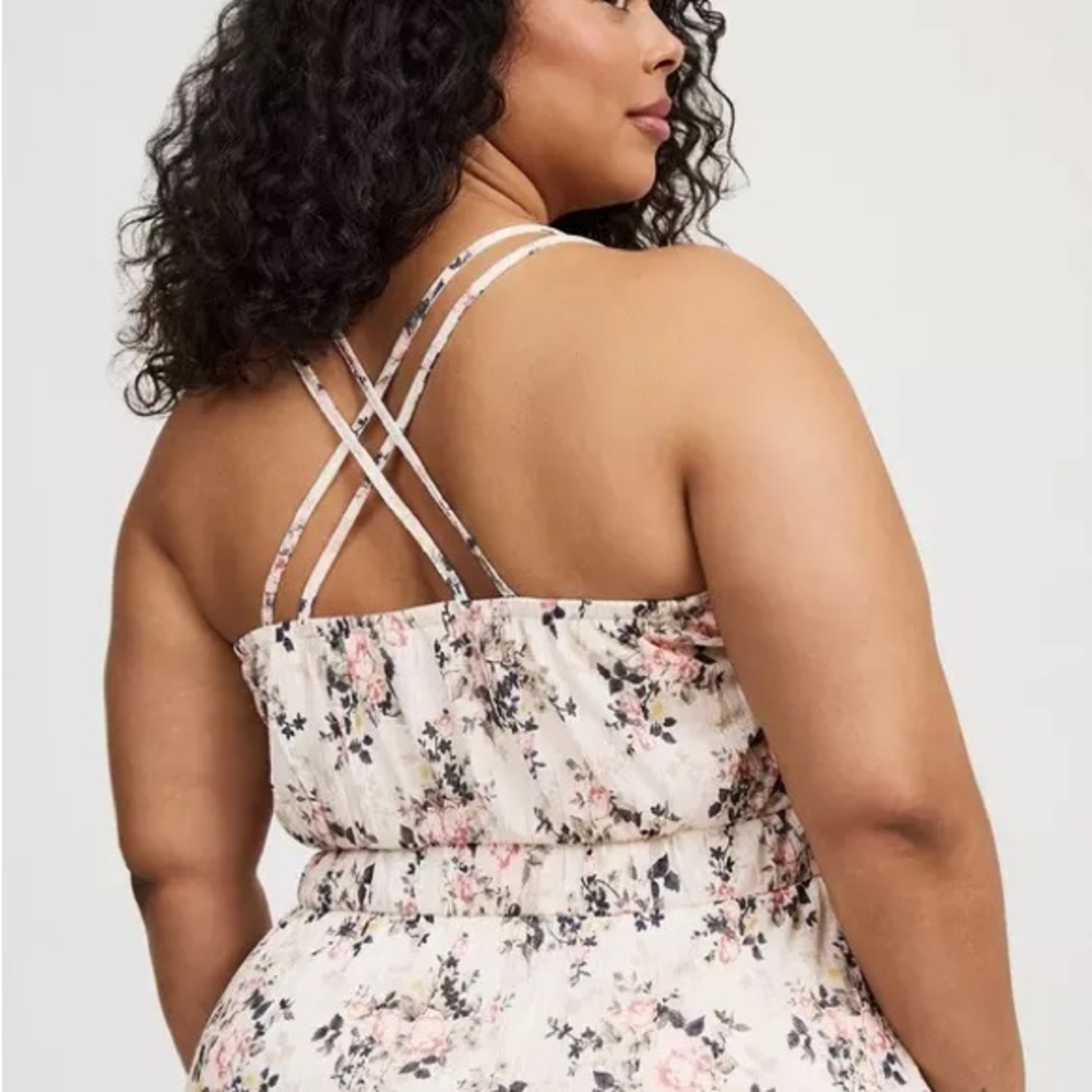 Torrid Pink Floral Midi Dress - Picture 3 of 6